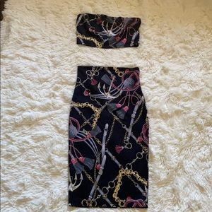 Two piece skirt with tube top